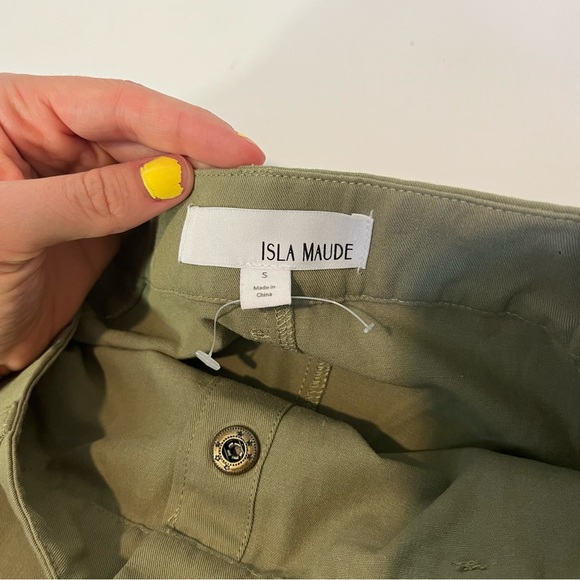NWOT Anthropologie Isla Maude Utility Pencil Skirt Olive Green Women’s Small S - Picture 15 of 16